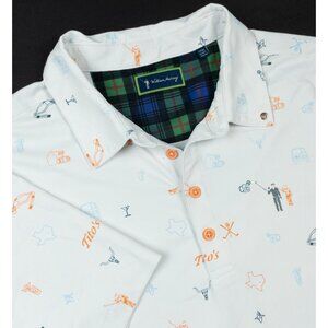 William Murray Tito's Vodka Golf Polo Men's Large Shirt Texas White Collage